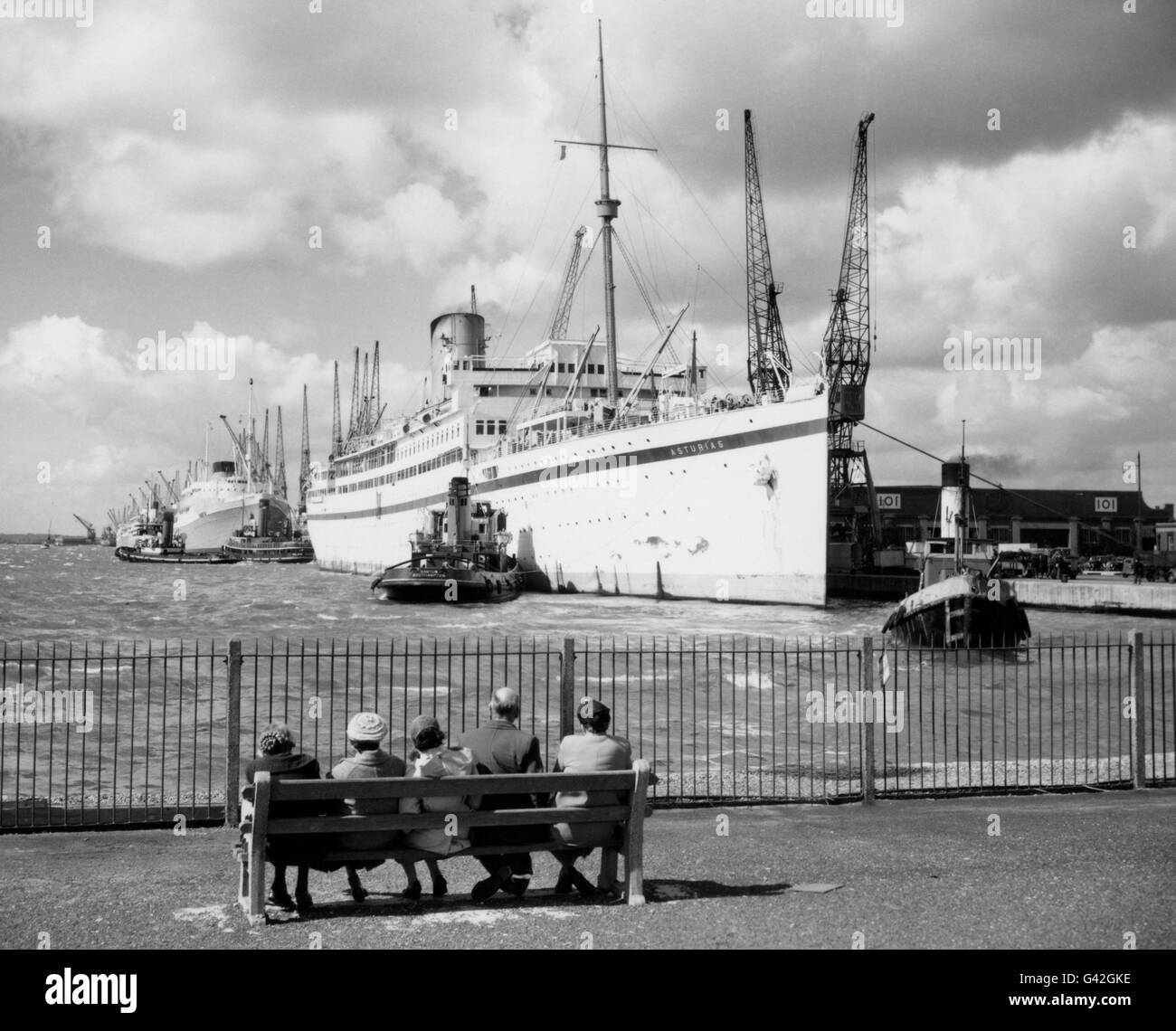 Transports - Eau - RMS Asturies - Southampton Banque D'Images