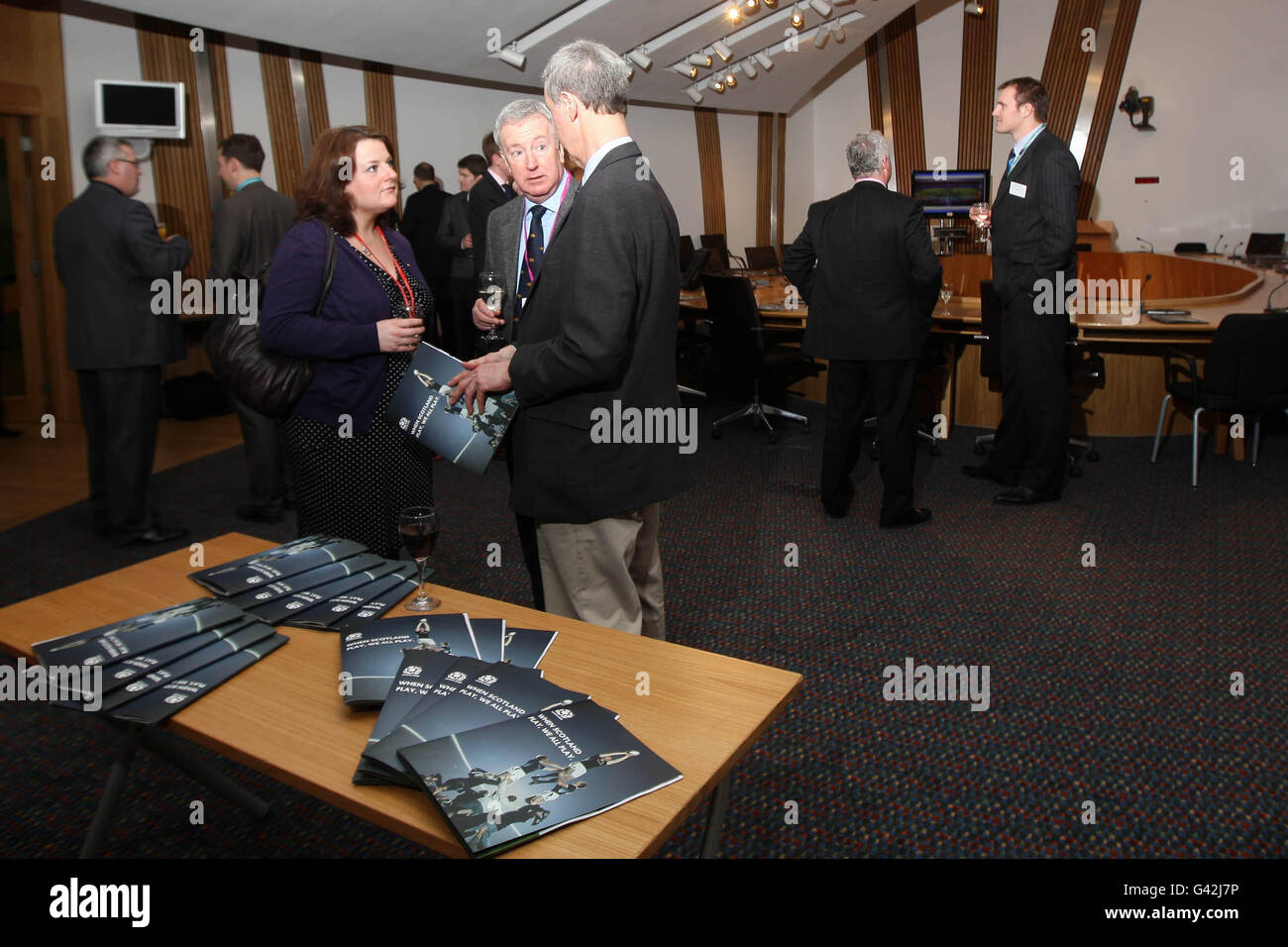 Rugby Union - Scottish Rugby Briefing - Holyrood.Un point de vue général de la procédure Scottish Rugby Parliamentary Briefing, Holyrood Banque D'Images