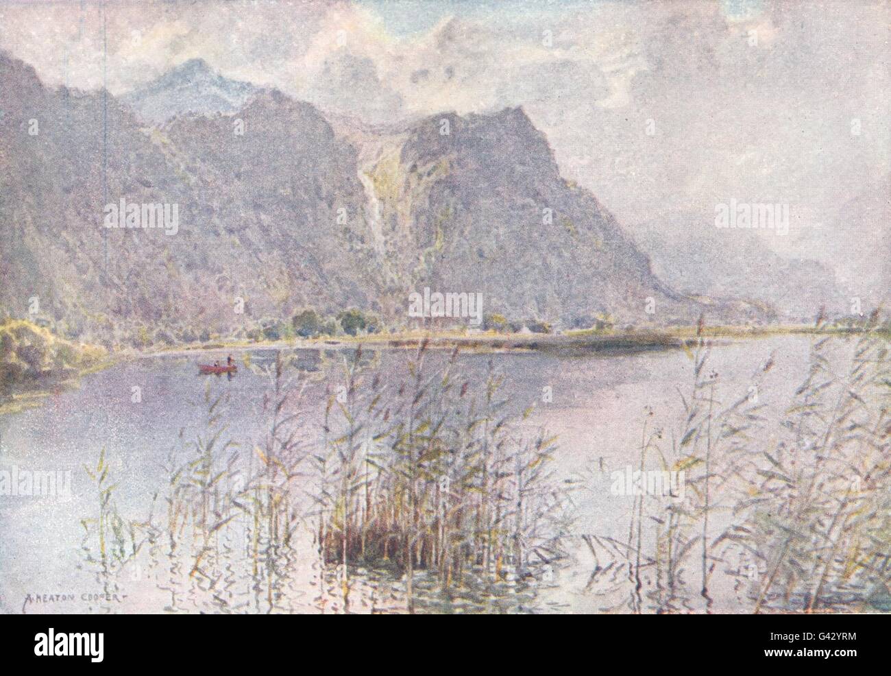 CUMBRIA : Lake district : Lodore et Derwent Water a summer's morn, print 1908 Banque D'Images