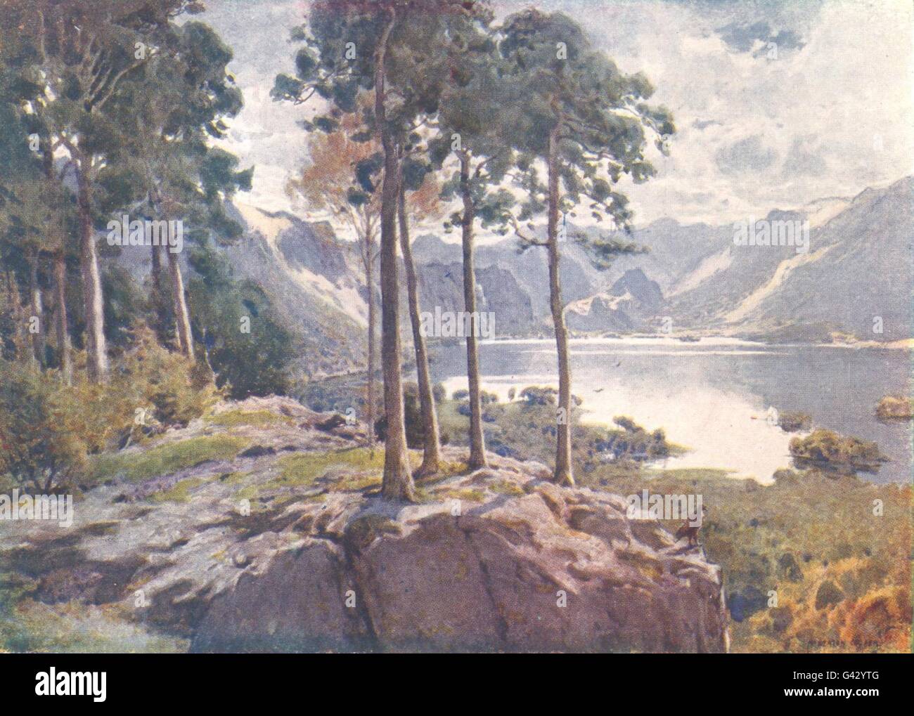 CUMBRIA : Lake district : Derwent Water, du château de la tête d'un matin lumineux, 1908 Banque D'Images