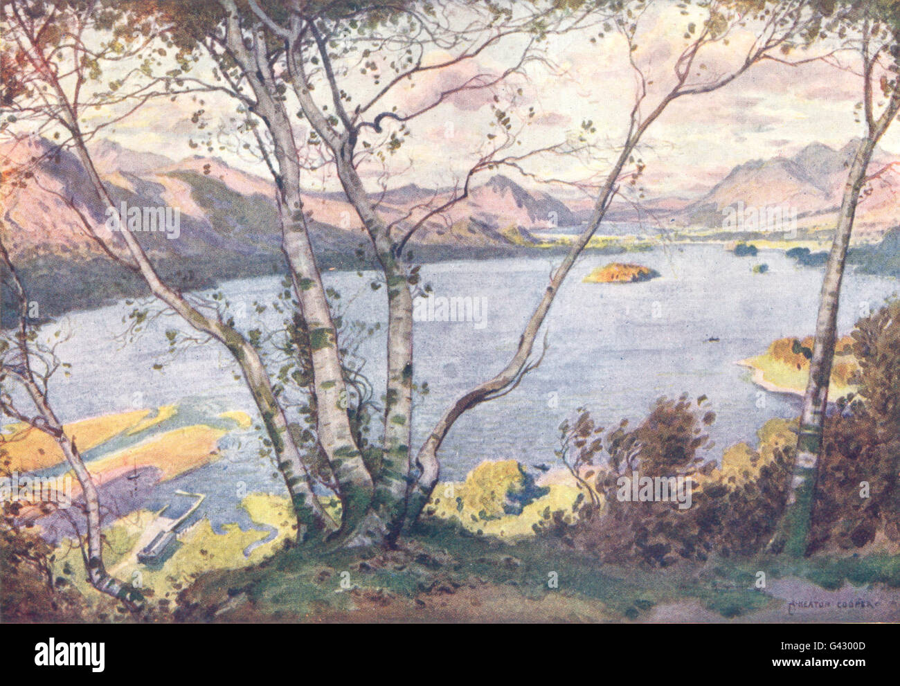 CUMBRIA : Lake district : Derwent Water & Bassenthwaite Lake de 1908 lodore Haut Banque D'Images