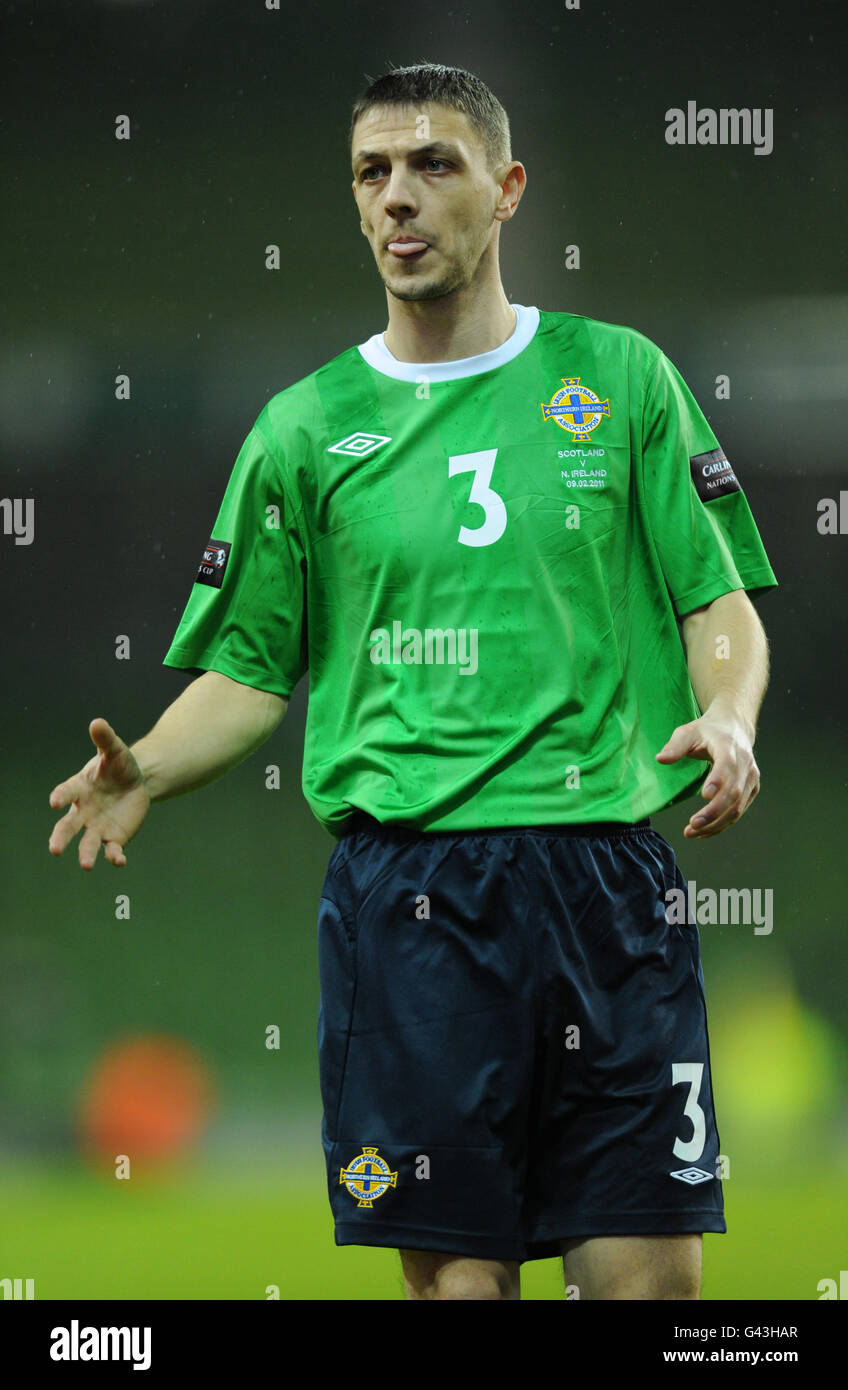 Football - Carling Nations Cup - Irlande du Nord / Ecosse - Aviva Stadium. Chris Baird, Irlande du Nord Banque D'Images