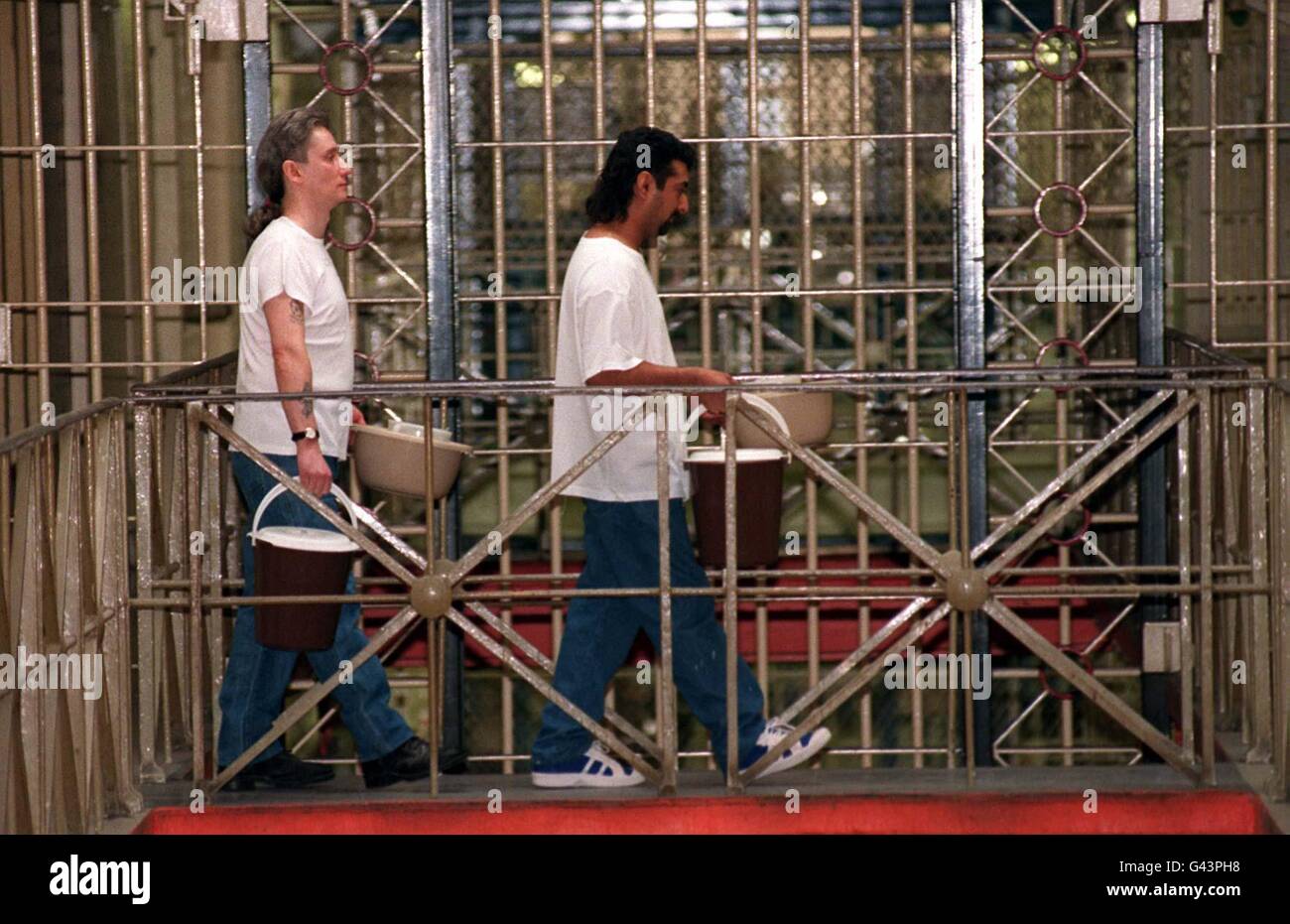 La fin d'une époque désagréable, alors que les prisonniers terminaient le dernier saut à la prison britannique, à la prison d'Armley, à Leeds. Banque D'Images