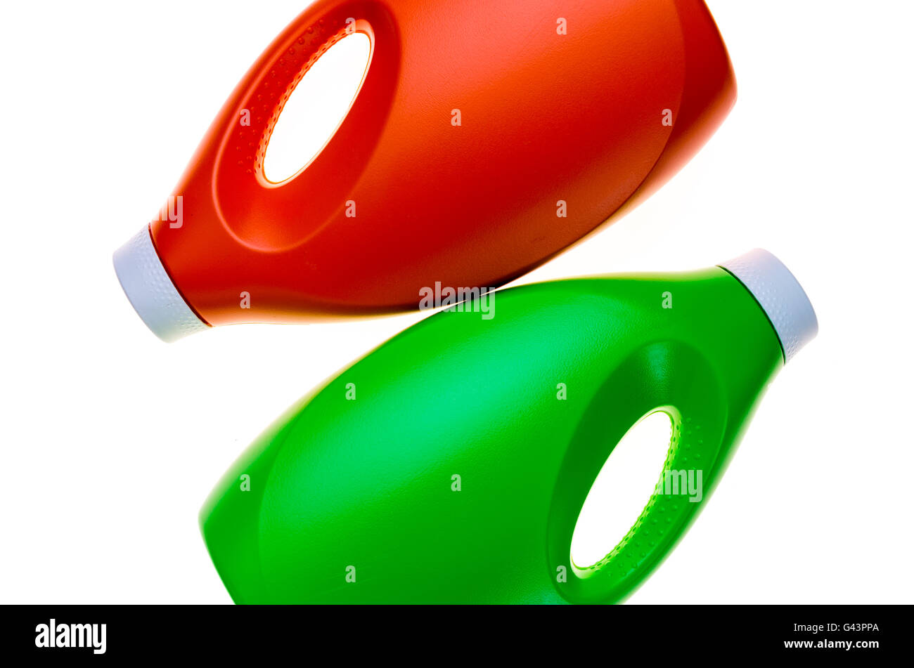 Résumé fond colorés réalisés avec des bouteilles en plastique de détergent liquide Banque D'Images