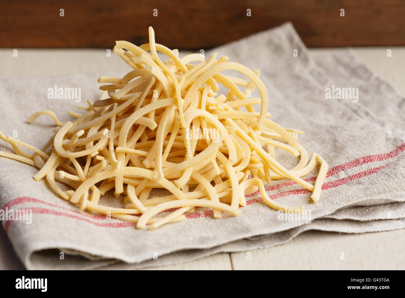 Pâtes Scialatielli de Campanie, Italie Banque D'Images