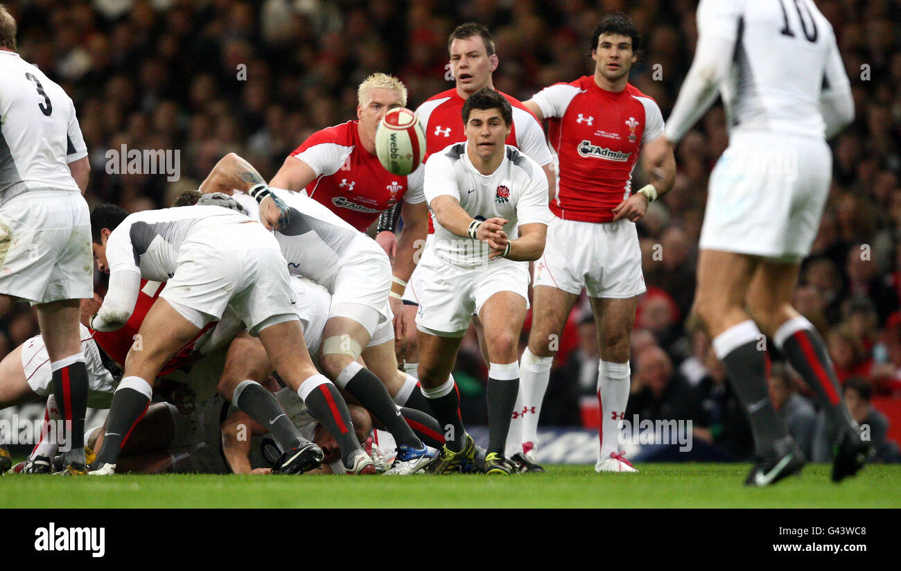 Rugby Union - RBS 6 Nations Championship 2011 - pays de Galles / Angleterre - Millennium Stadium.Ben Youngs en Angleterre pendant le match des RBS 6 Nations au Millennium Stadium de Cardiff. Banque D'Images