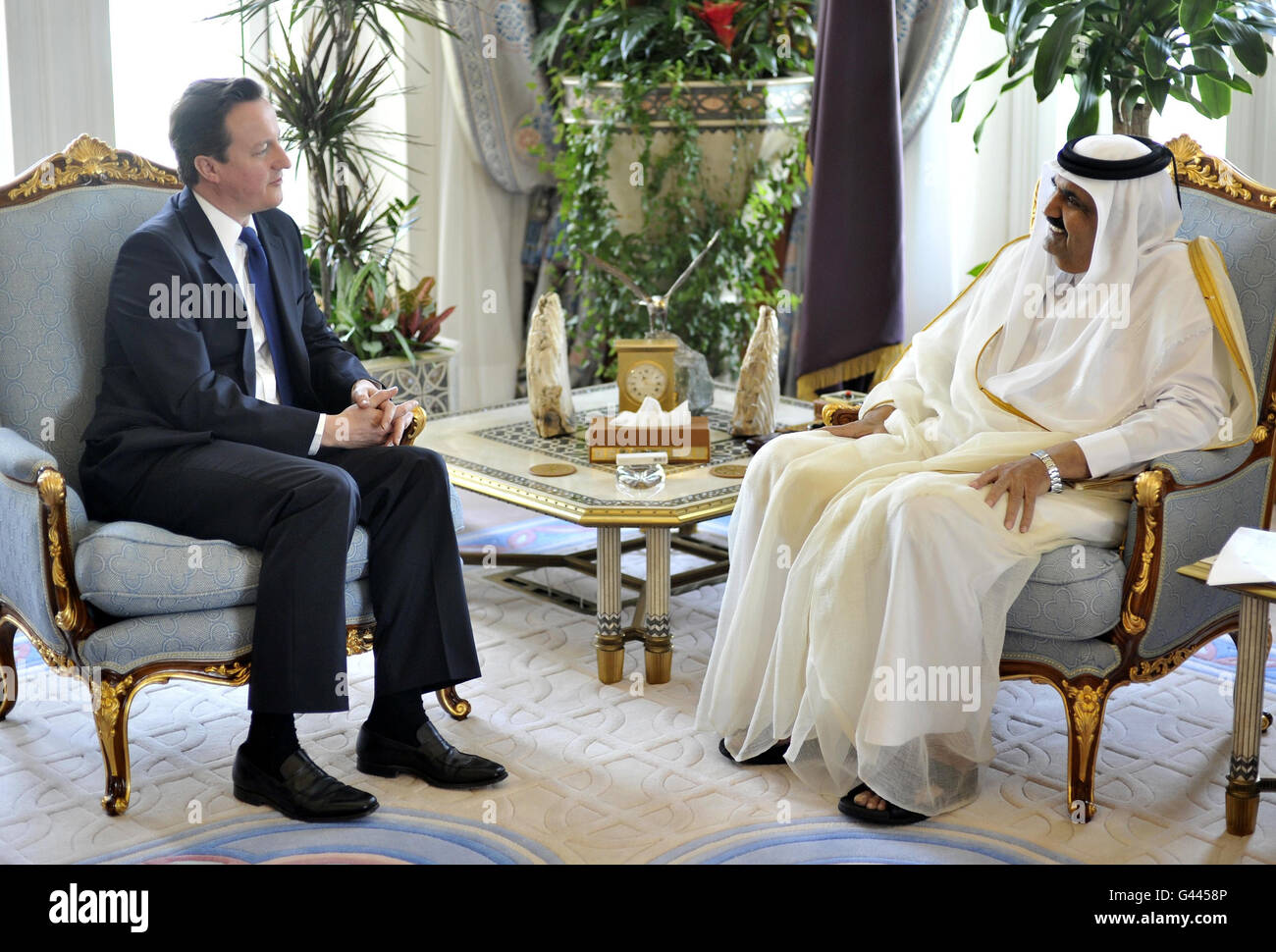 Cameron visites Moyen Orient Banque D'Images