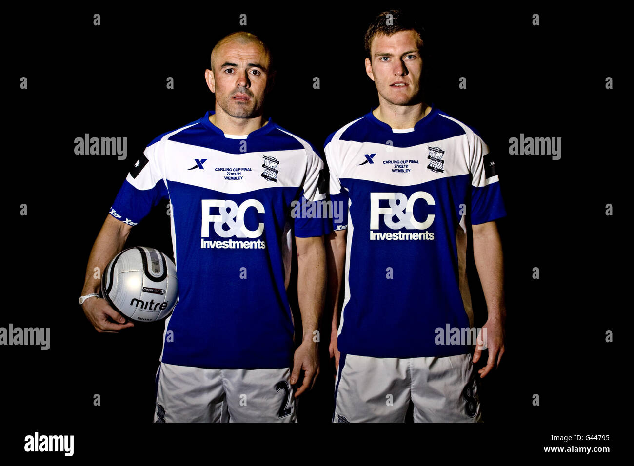 Football - Aperçu final de la coupe de Carling - Birmingham City Photocall. Stephen Carr et Craig Gardner de Birmingham City (r) Banque D'Images