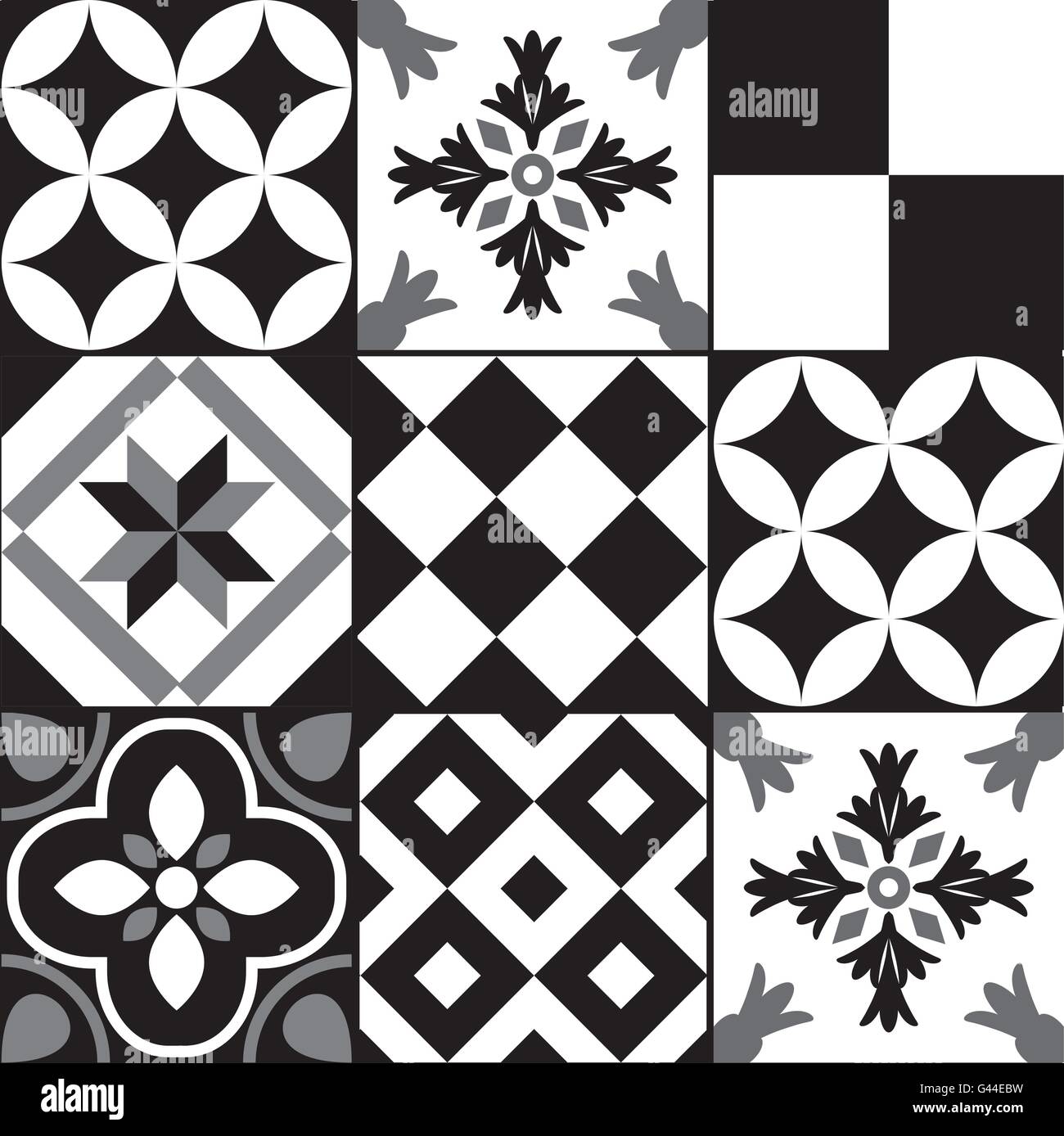 Carreaux noir et blanc conception d'arrière-plan Illustration de Vecteur