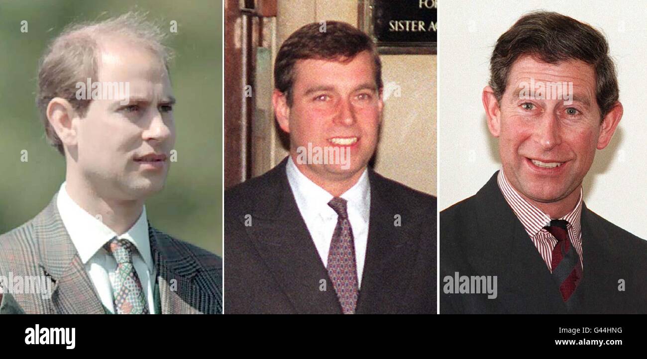 Dossiers de bibliothèque de Prince Edward (à gauche), en date du 14.5.95, du duc de York (au centre), en date du 20/11/95, et du prince de Galles, en date du 27/2/96.Les trois Royals assistent aujourd'hui (lundi) à la dernière réunion au sommet du Groupe "Way Ahead" de la famille royale à Balmoral en Écosse.Le Groupe, composé de tous les principaux membres de la famille royale ainsi que de leurs conseillers principaux,A été formé par la Reine dans l'annus horribilis de 1992 pour considérer les changements à long terme à la structure de la monarchie et pour coordonner les activités des Royals et ainsi renforcer leur image publique.VOIR PA STORY ROYAL SUMMIT. Banque D'Images