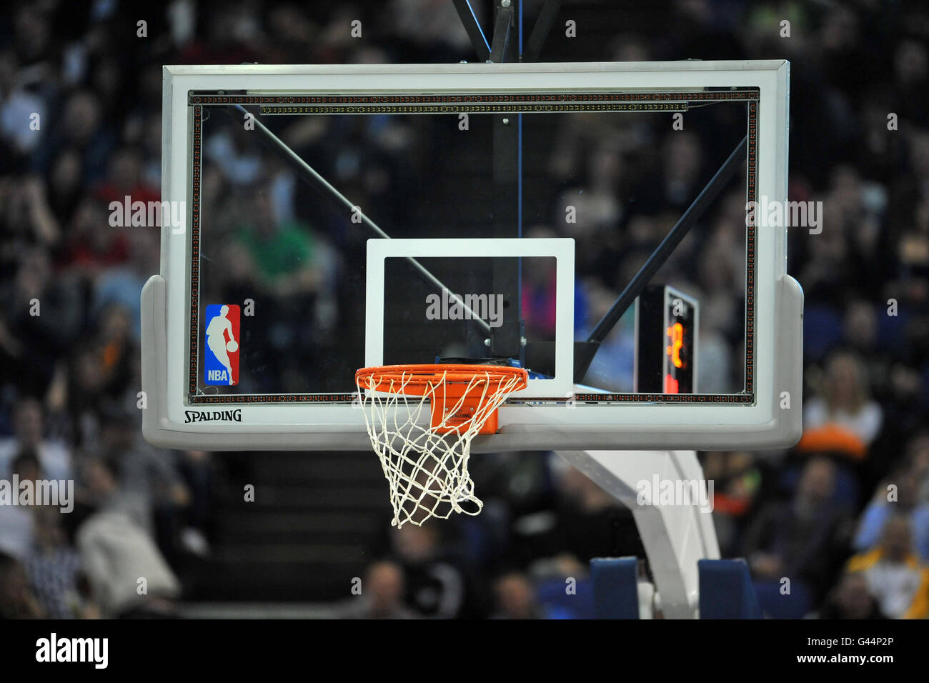 Vue générale de l'anneau de basket-ball et de l'équipement de fond de panier  De la NBA Photo Stock - Alamy