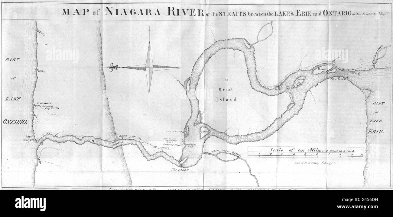 Rivière NIAGARA FALLS & : Buffalo.St Catherine's.Erie-Ontario site 1849 Détroit Lake Banque D'Images