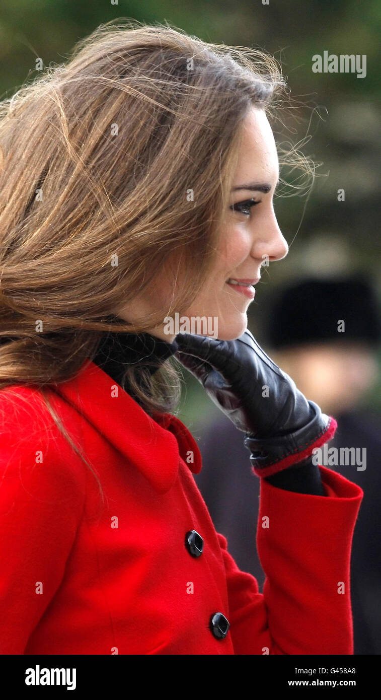 Kate Middleton arrive à St Andrews, en Écosse, avant une visite à l'Université de St Andrews, où elle et le Prince William se sont rencontrés pour la première fois. Banque D'Images