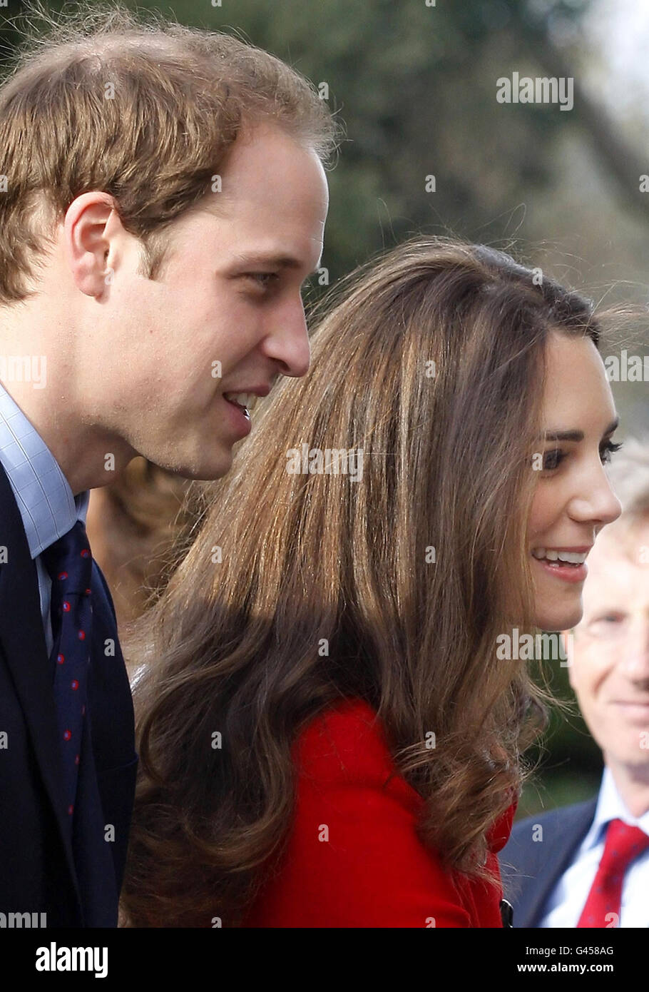 Le Prince William et Kate Middleton arrivent à St Andrews, en Écosse, avant une visite à l'Université de St Andrews, où le couple s'est rencontré pour la première fois. Banque D'Images