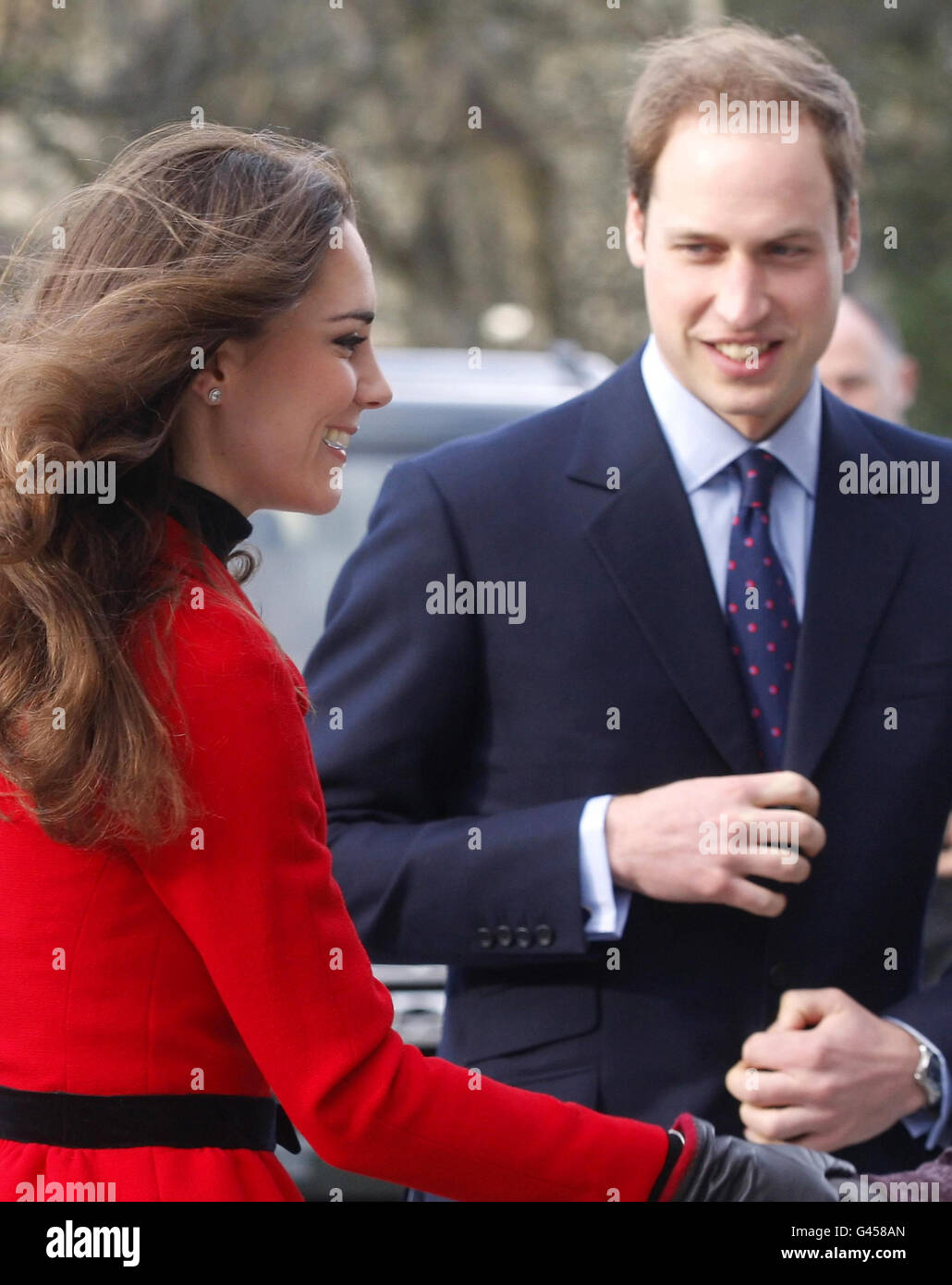 Le prince William et Kate Middleton visiter St Andrews Banque D'Images