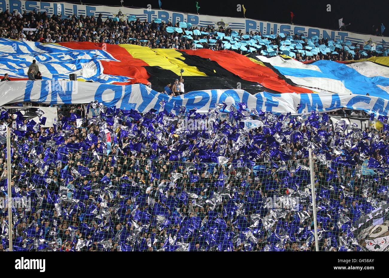 Football - Ligue des Champions de l'UEFA - Ronde de 16 - Première étape - Olympique de Marseille v Manchester United - Stade Vélodrome Banque D'Images