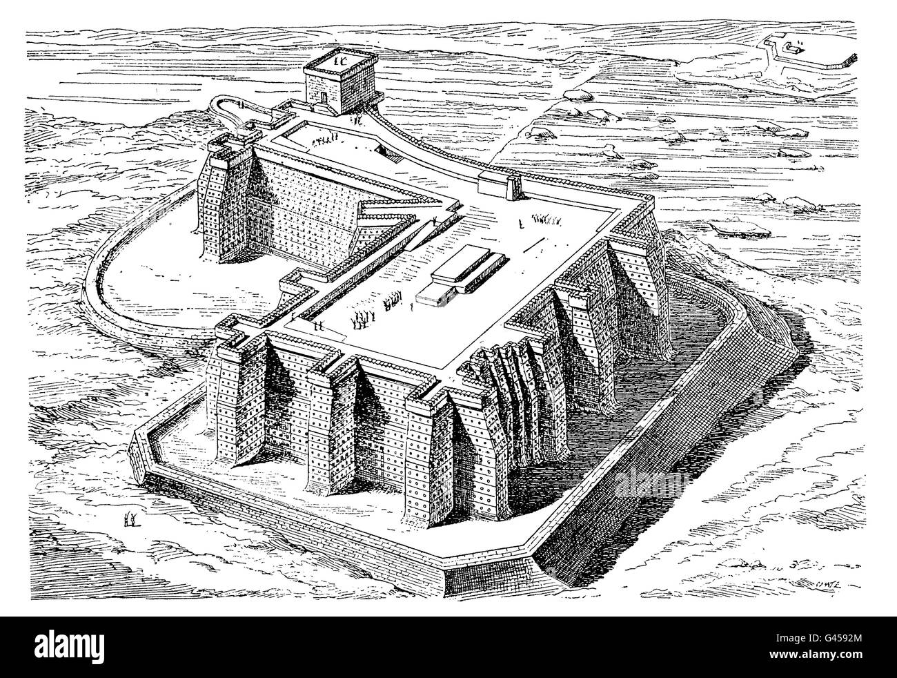 Semna forteresse a été construit par la dynastie égyptienne pharaon Sesostris III XII à la deuxième cataracte du Nil pour défendre la terre de l'invasion de l'extérieur Banque D'Images