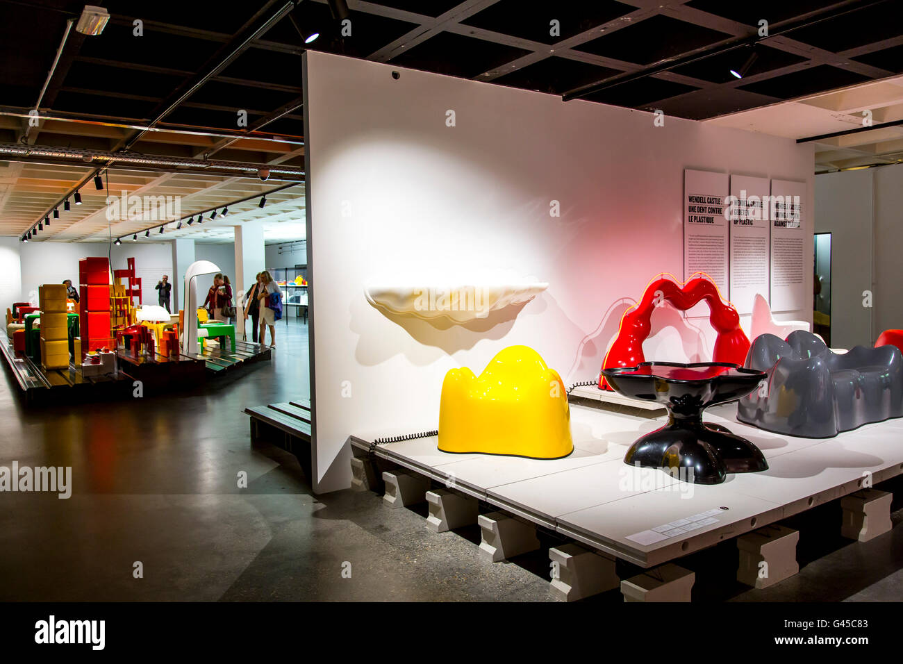 ADAM, Musée d'art et de design de l'Atomium, Bruxelles, exposition permanente Plasticarium, conception d'objets de la 70s en matières plastiques Banque D'Images