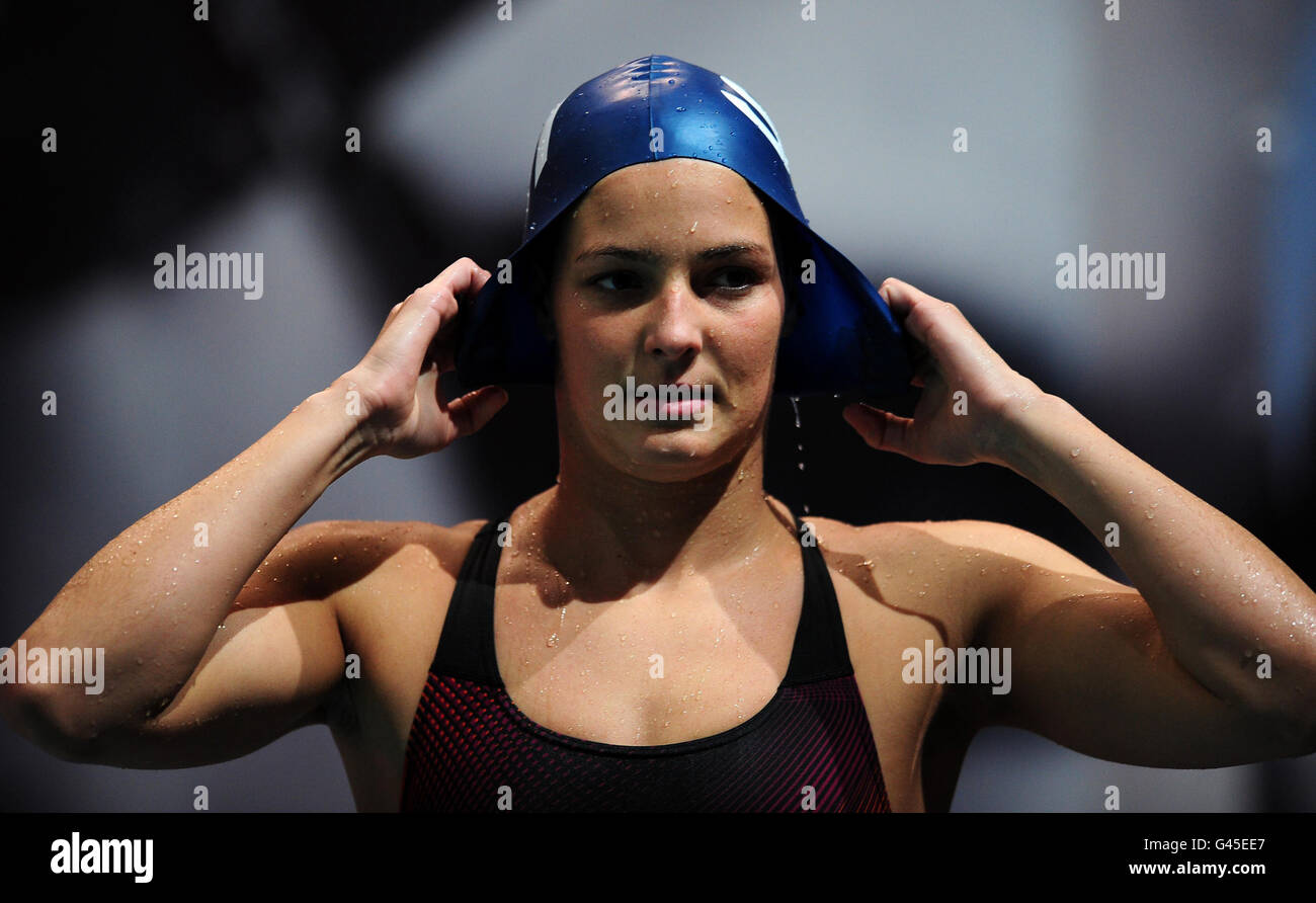 Keri-Anne Payne de Stockport Metro pendant l'échauffement lors des championnats de natation au gaz britannique au centre aquatique de Manchester, à Manchester. Banque D'Images