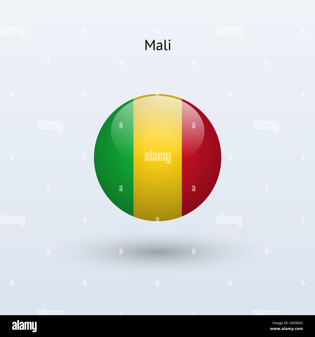 Mali drapeau rond. Vector illustration. Illustration de Vecteur