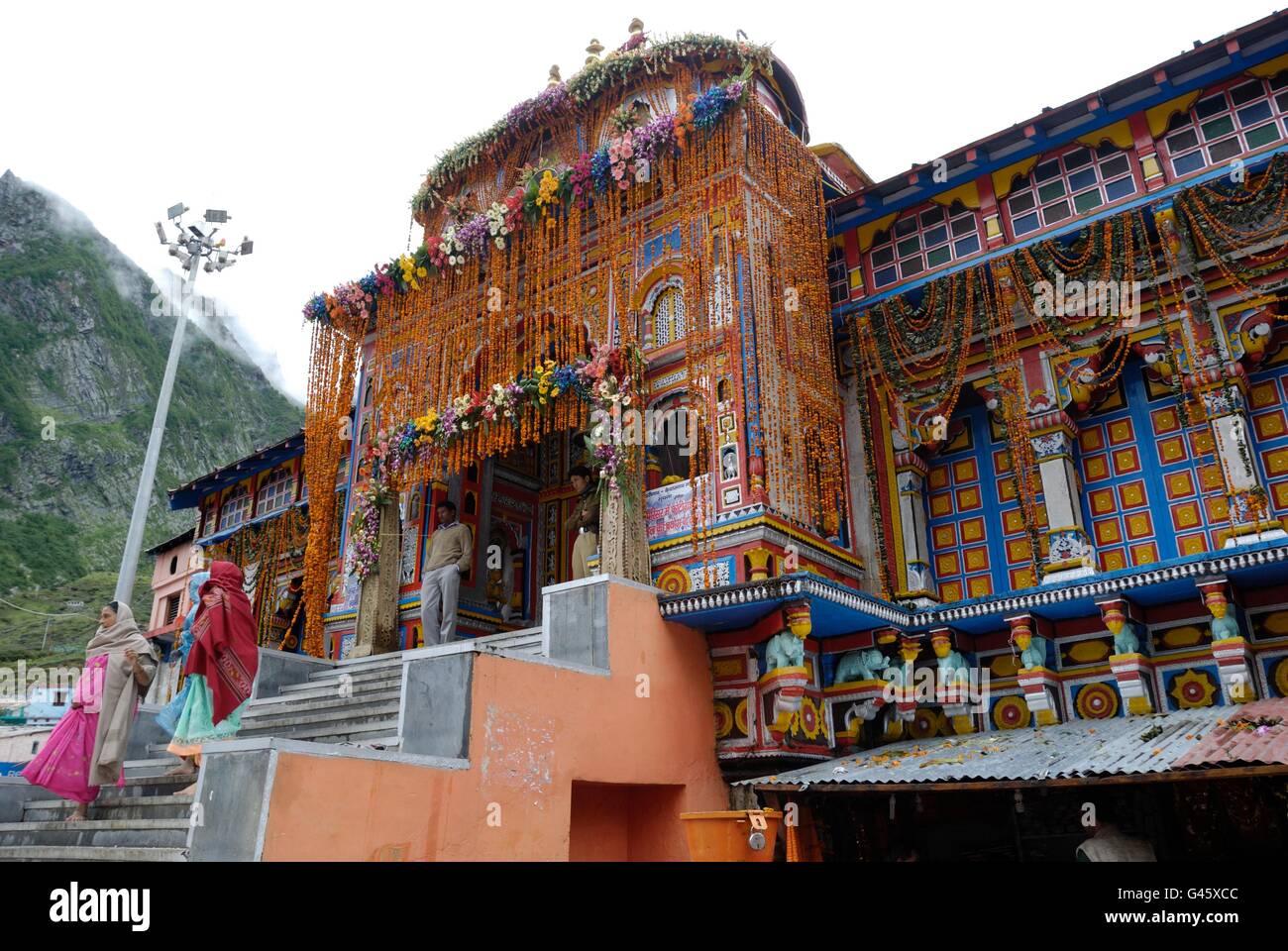 Badrinath, l'un des centre de pèlerinage pour les Hindous, Uttarakhand, Inde Banque D'Images