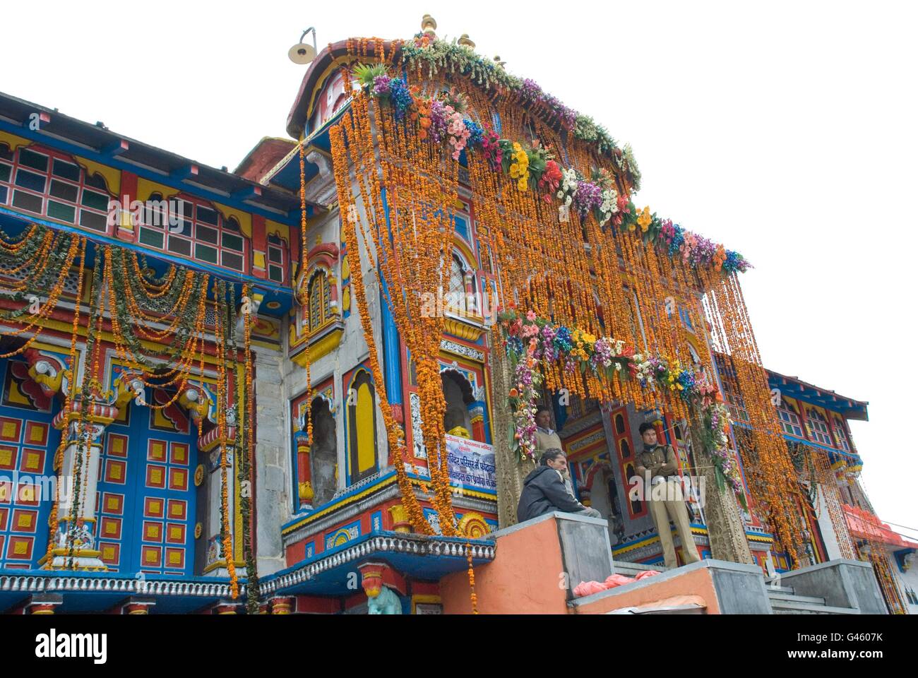 Badrinath, l'un des centre de pèlerinage pour les Hindous, Uttarakhand, Inde Banque D'Images