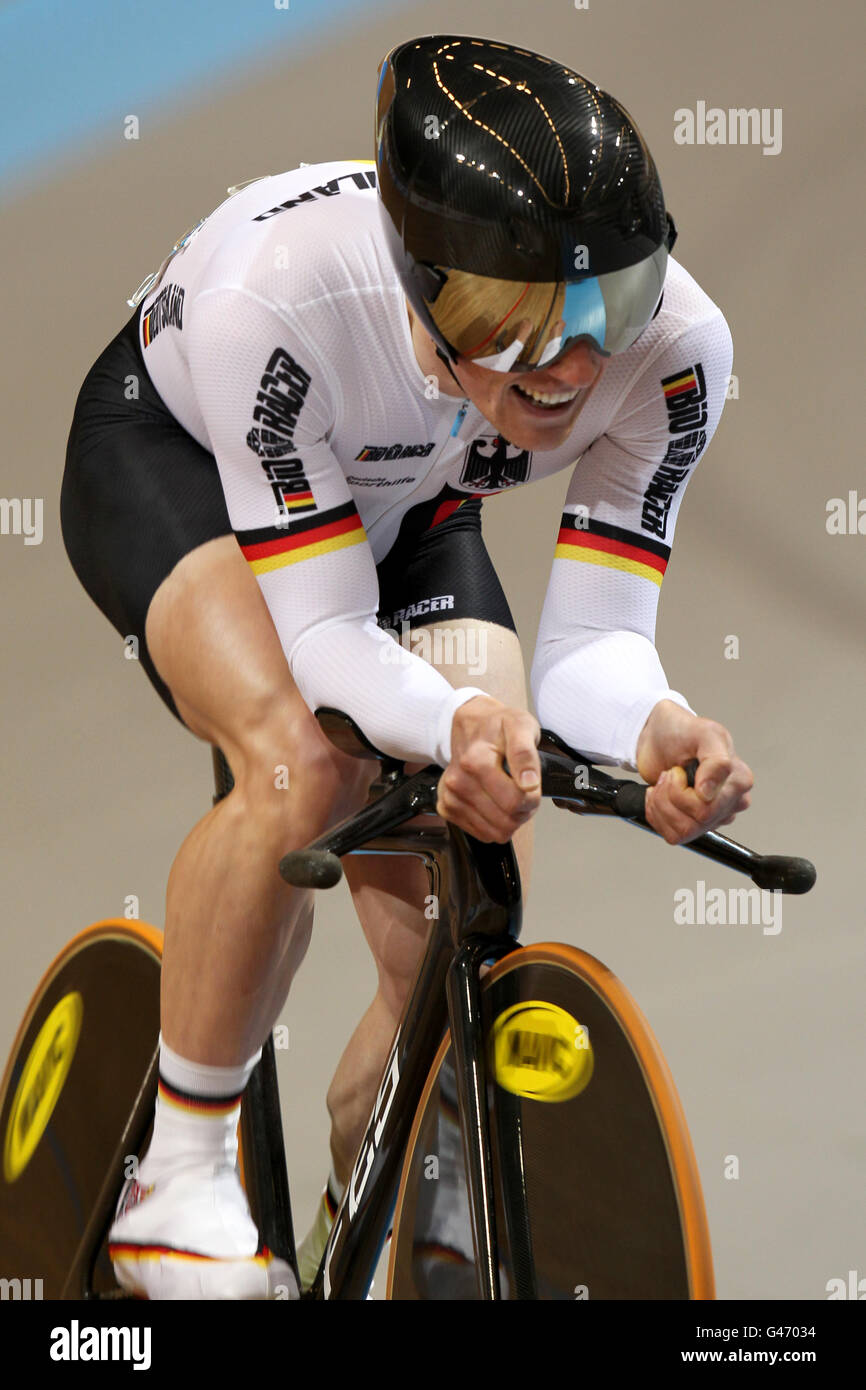 Erik Mohs d'Allemagne pendant la course individuelle de 4 km hommes comme Partie de l'Omnium au cours du quatrième jour de l'UCI Championnats du monde de cyclisme sur piste Banque D'Images