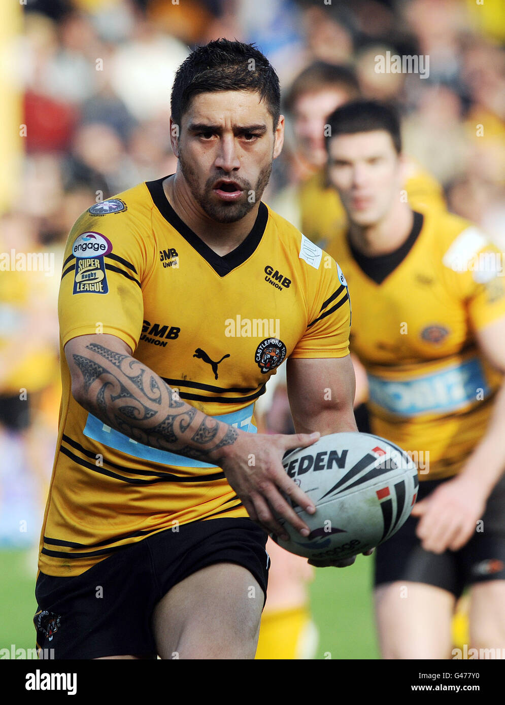 Rugby League - engage Super League - Castleford Tigers contre Celtic Crusaders - le PROBIZ Coliseum.Castleford Tigerss' Rangi Chase pendant le match de la Super League engage au PROBIZ Coliseum, Castleford. Banque D'Images