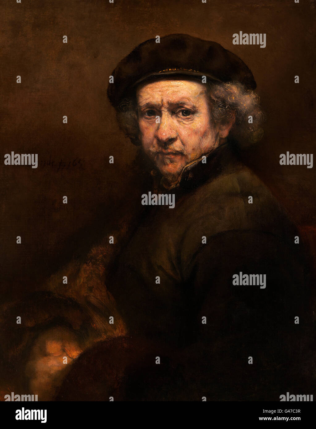 Rembrandt. Self Portrait à l'âge de 53 ans d'après Rembrandt van Rijn (1606-1669), huile sur toile, c.1659 Banque D'Images