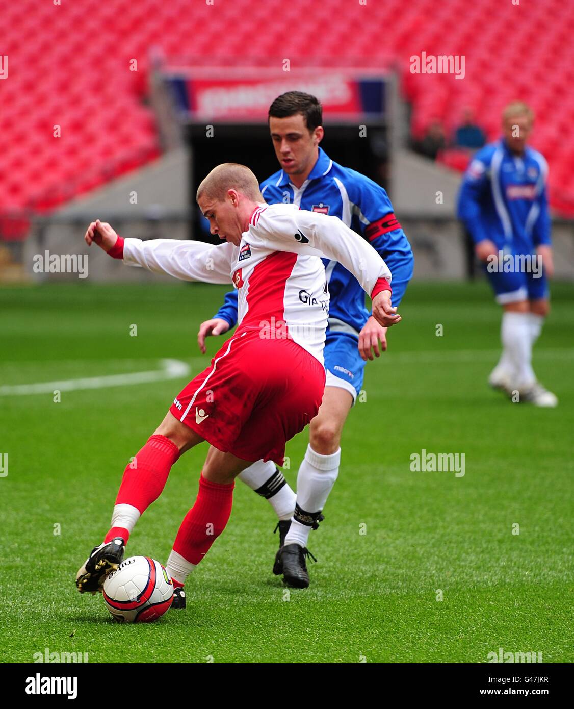 Football - finale du trophée de peinture de Johnstone - Brentford v Carlisle United - Stade Wembley. Action du match 5-a-Side de Johnstone's Paint Banque D'Images