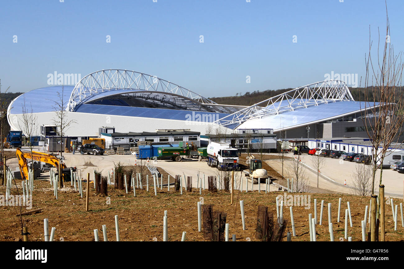 Vue générale du stade communautaire American Express en construction à Brighton, dans l'est du Sussex. Banque D'Images Vue générale du stade communautaire American Express en construction à Brighton, dans l'est du Sussex. Banque D'Images