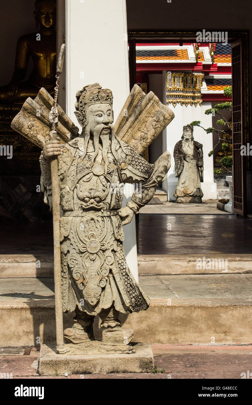 Tuteur chinois figure - Temple de Wat Pho à Bangkok Banque D'Images