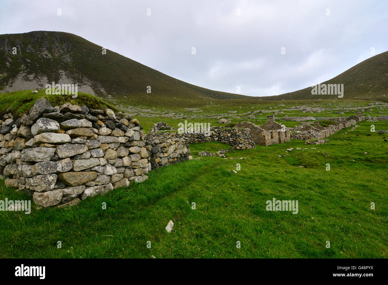 Ancien village de St Kilda. Banque D'Images