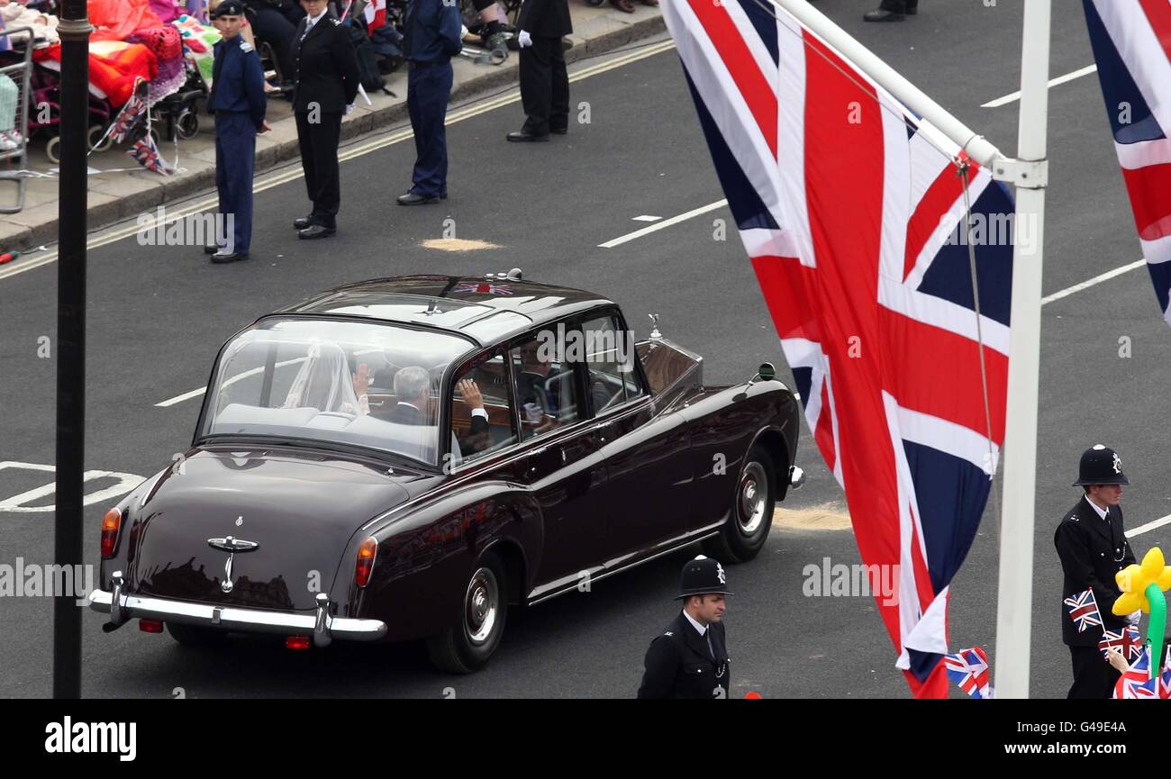 Kate Middleton et son père Michael Middleton se rendent à l'abbaye de Westminster, à Londres. Banque D'Images