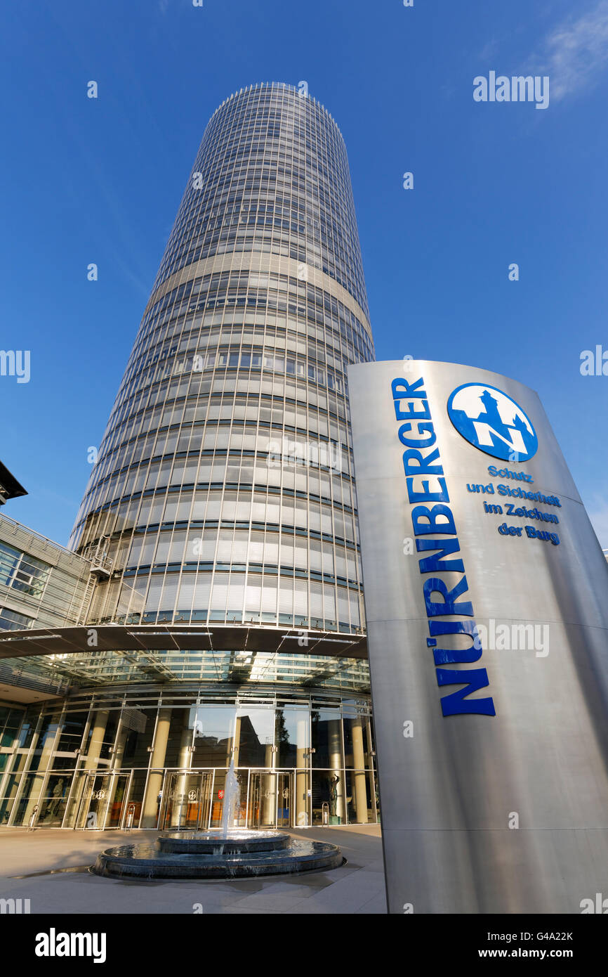 Tour d'affaires de Nürnberger Versicherung, Nuremberg, Middle Franconia, Franconia, Bavaria, Germany Banque D'Images