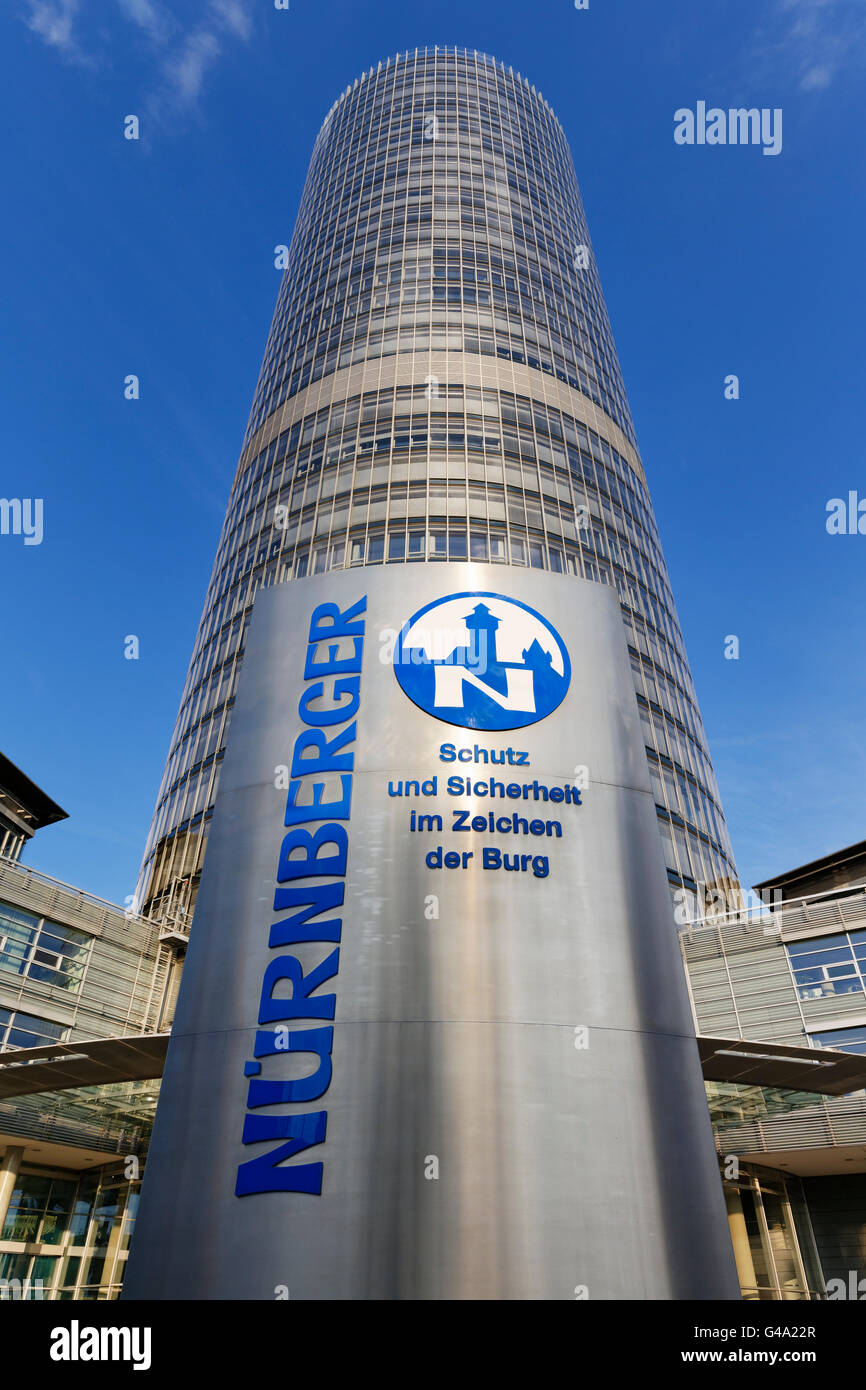 Tour d'affaires de Nürnberger Versicherung, Nuremberg, Middle Franconia, Franconia, Bavaria, Germany Banque D'Images