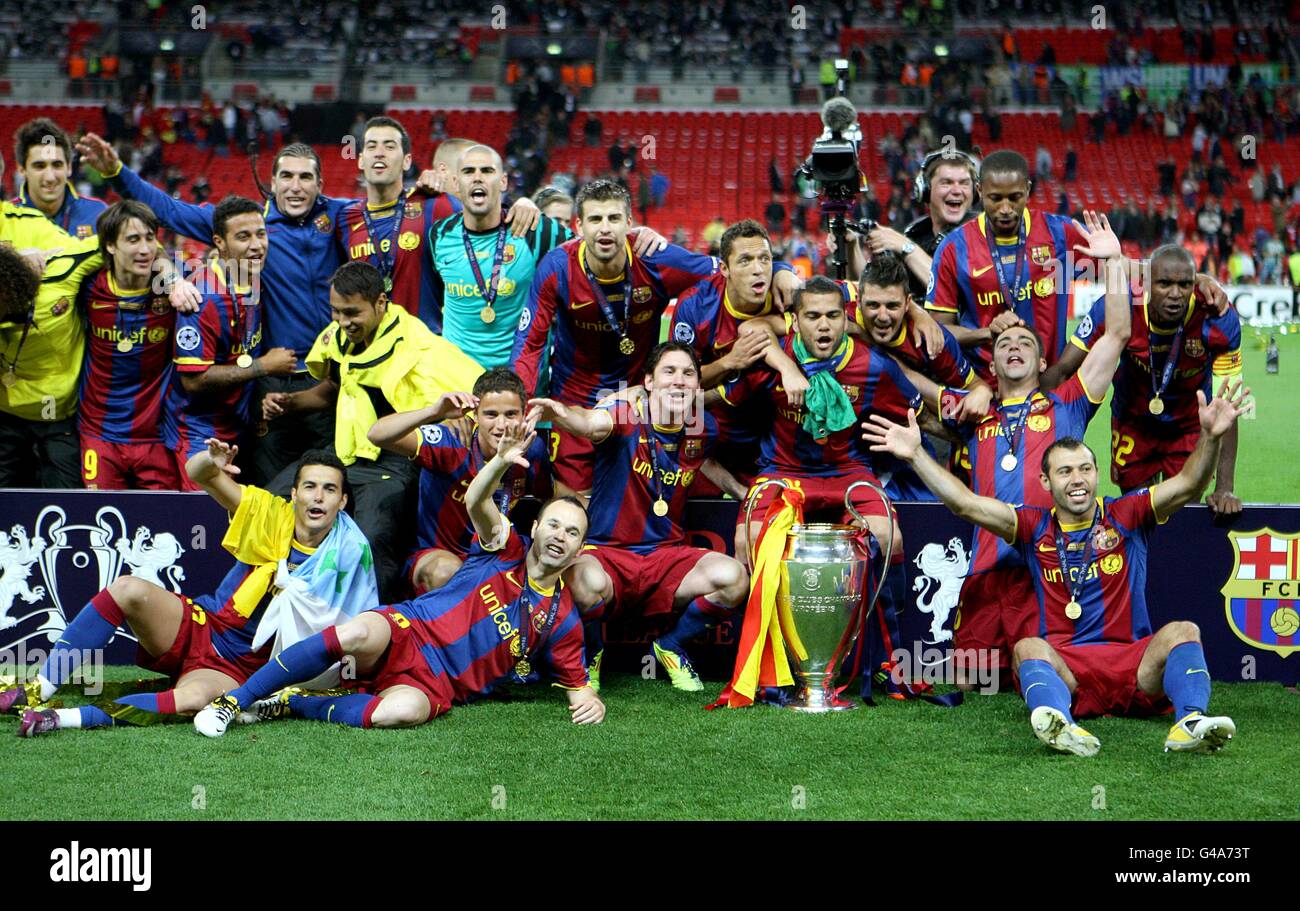 Football - Ligue des Champions - Final - Barcelone v Manchester United - Stade de Wembley Banque D'Images
