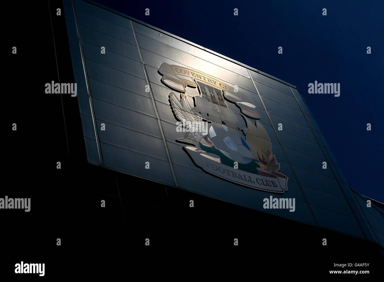 Football - championnat de npower football League - Coventry City v Scunthorpe United - Ricoh Arena.Vue sur le logo de Coventry City à l'extérieur de Ricoh Arena Banque D'Images