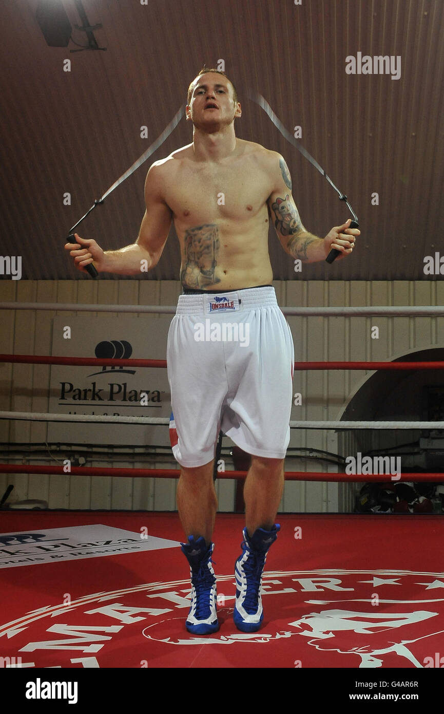 Boxe - George Groves Media Work Out - Railway Arch 116 Banque D'Images