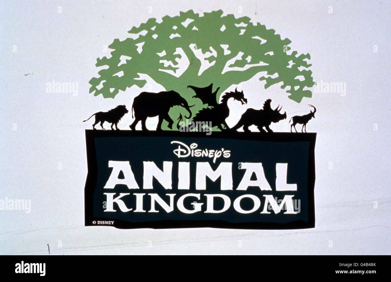 Le logo officiel du nouveau Animal Kingdom, qui a été officiellement ouvert aujourd'hui (mardi), lors d'une cérémonie de dédicace lancée par Michael Eiser et Roy Disney à Walt Disney World, Floride, États-Unis. Banque D'Images