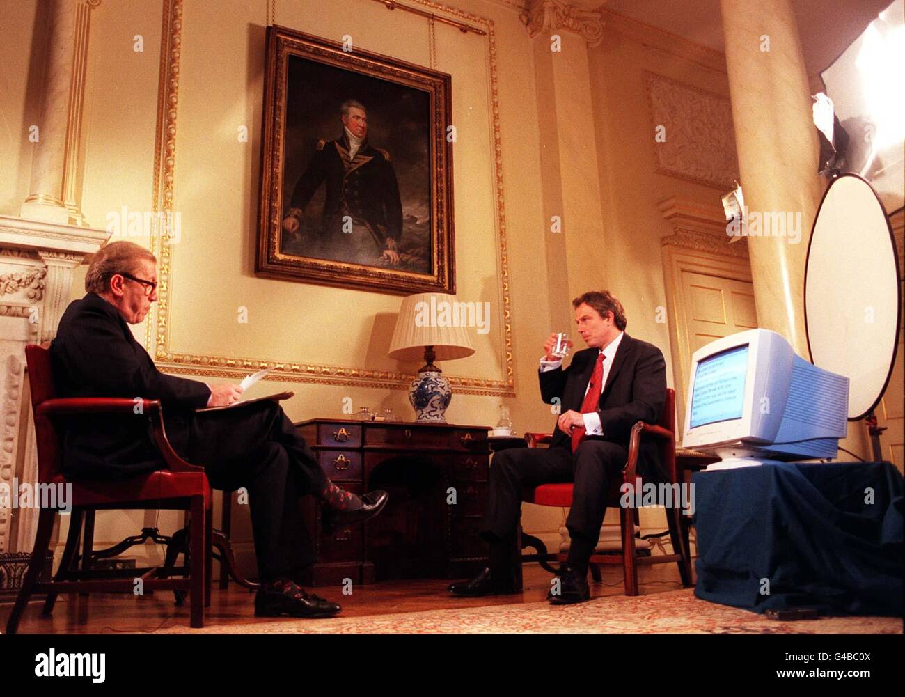 TONY BLAIR/INTERNET DAVID FROST Banque D'Images