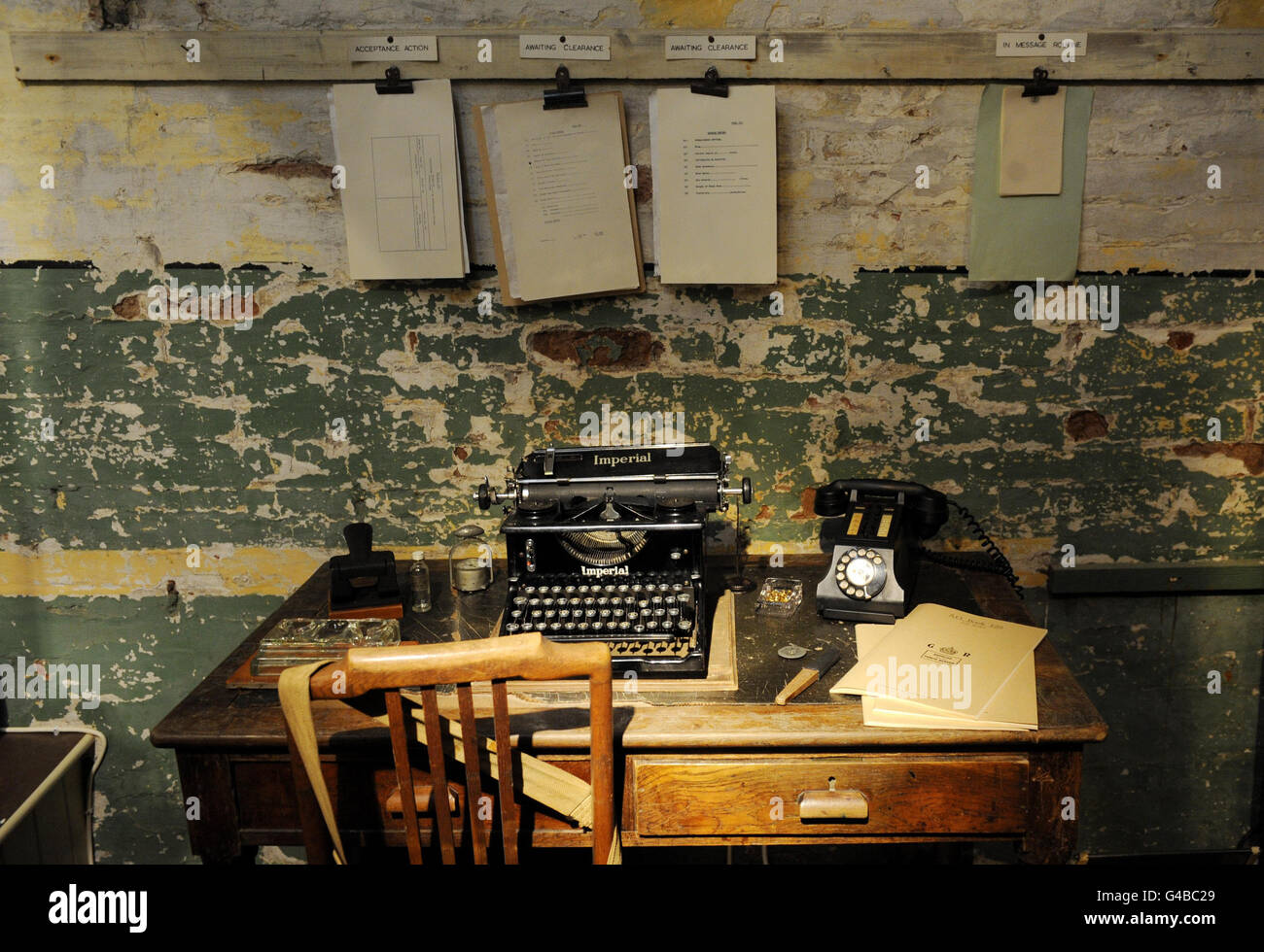 La salle des opérations de l'Artillerie côtière sous le château de Douvres dans le Kent, qui a été utilisée pendant la Seconde Guerre mondiale. Il fera partie d'une nouvelle exposition intitulée opération Dynamo: Rescue from Dunkerque, qui ouvrira vendredi 10 juin. Banque D'Images