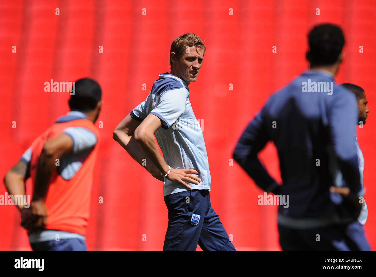 Football - UEFA Euro 2012 - Qualifications - Groupe G - Angleterre v Suisse - Angleterre la formation et conférence de presse - Stade de Wembley Banque D'Images