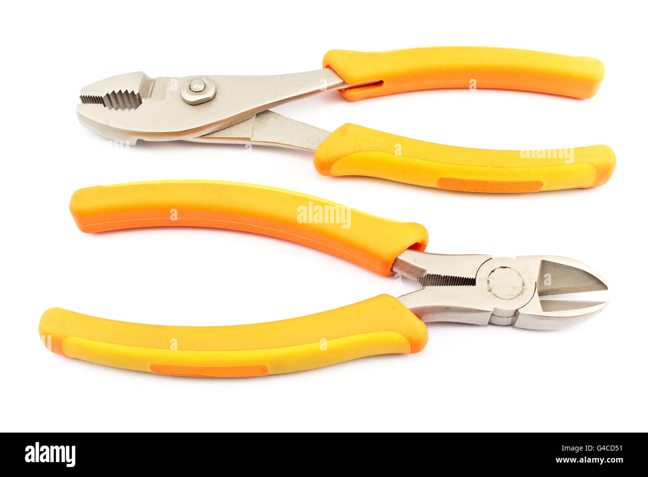 Pince coupe-fil isolated on white Banque D'Images