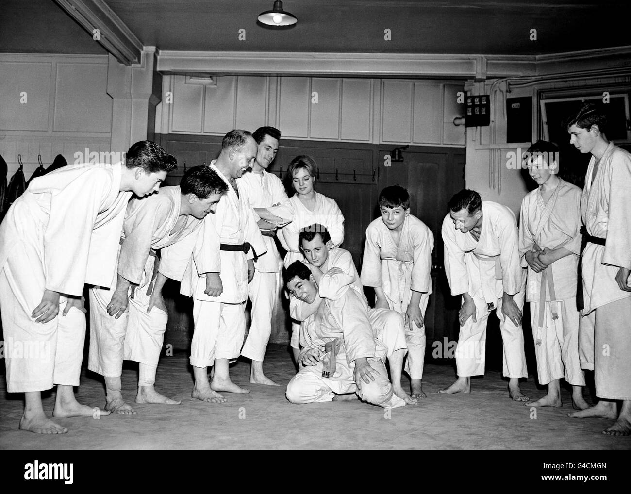 Judo - classes - Camden Town Institute, Londres. Cours de judo au Camden Town Institute, Londres. Banque D'Images