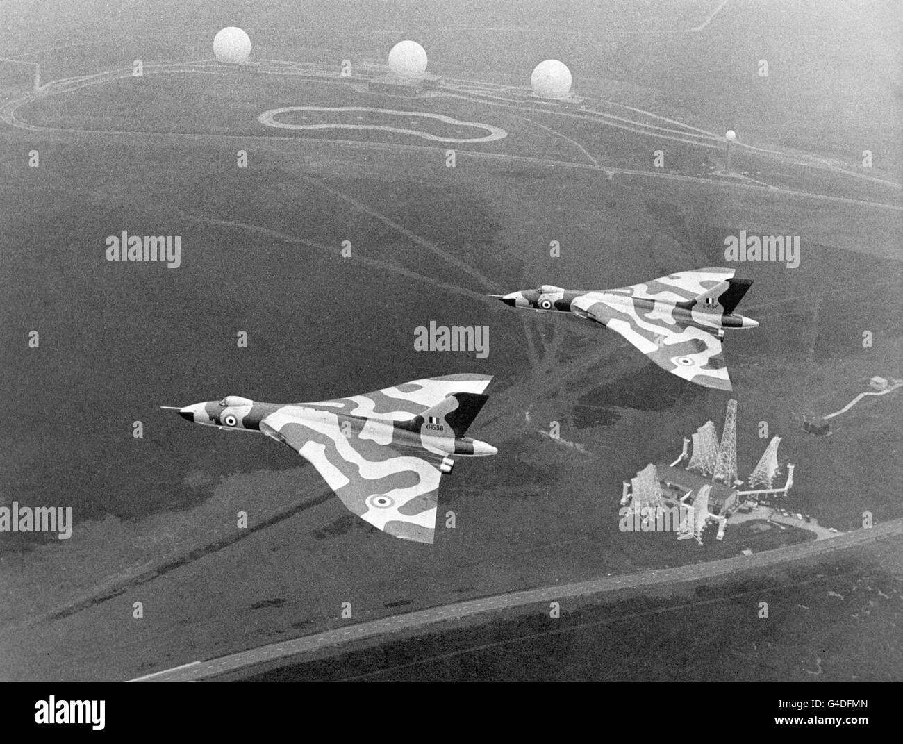 Aviation - bombardiers Vulcan - Vol d'entraînement Banque D'Images