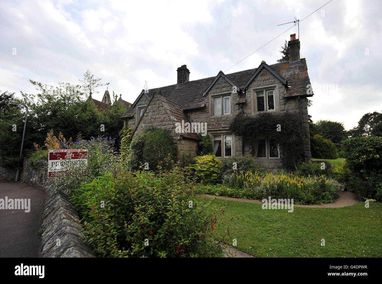 Auteur JK Rowling maison d'enfance, Church Cottage, dans Tutshill qui est en vente. Banque D'Images