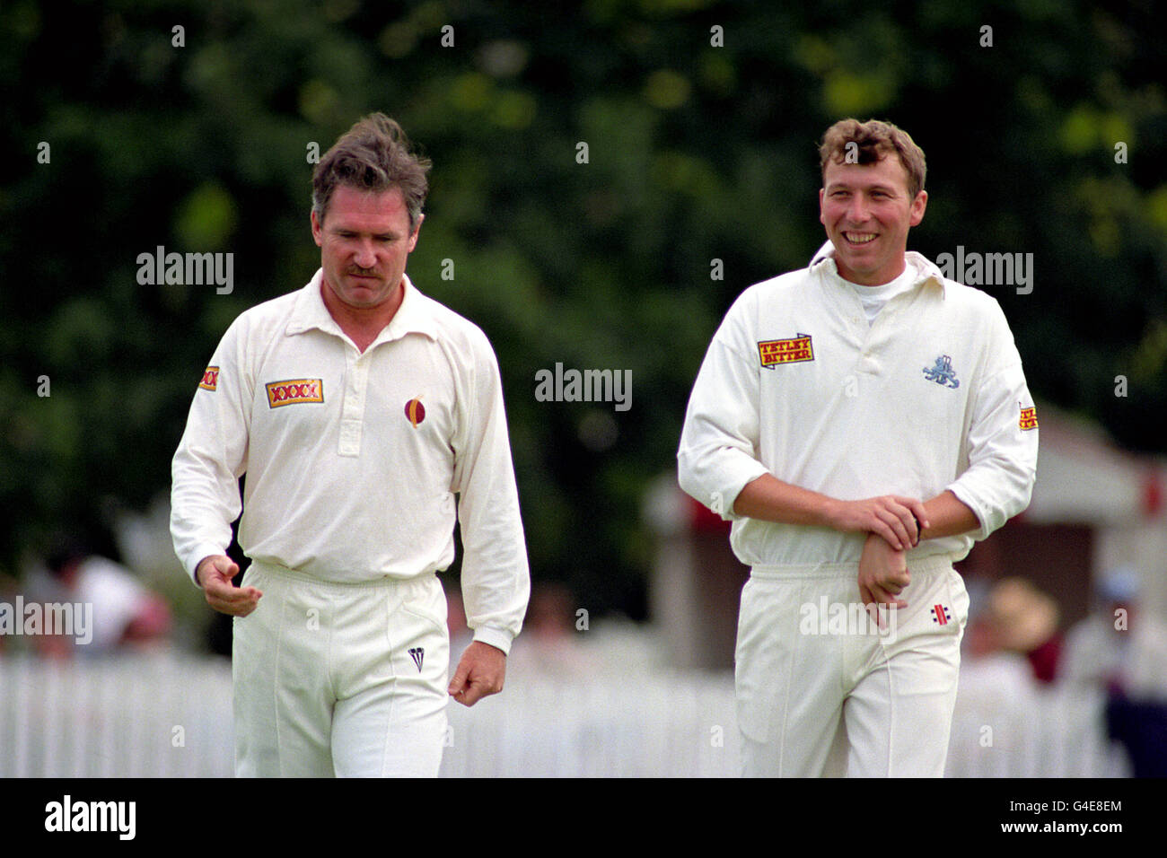 Cricket - Angleterre Tour d'Australie - Angleterre / Don Bradman XIAllan Border, Don Bradman XI (l) et Michael Atherton (r), de l'Angleterre Banque D'Images