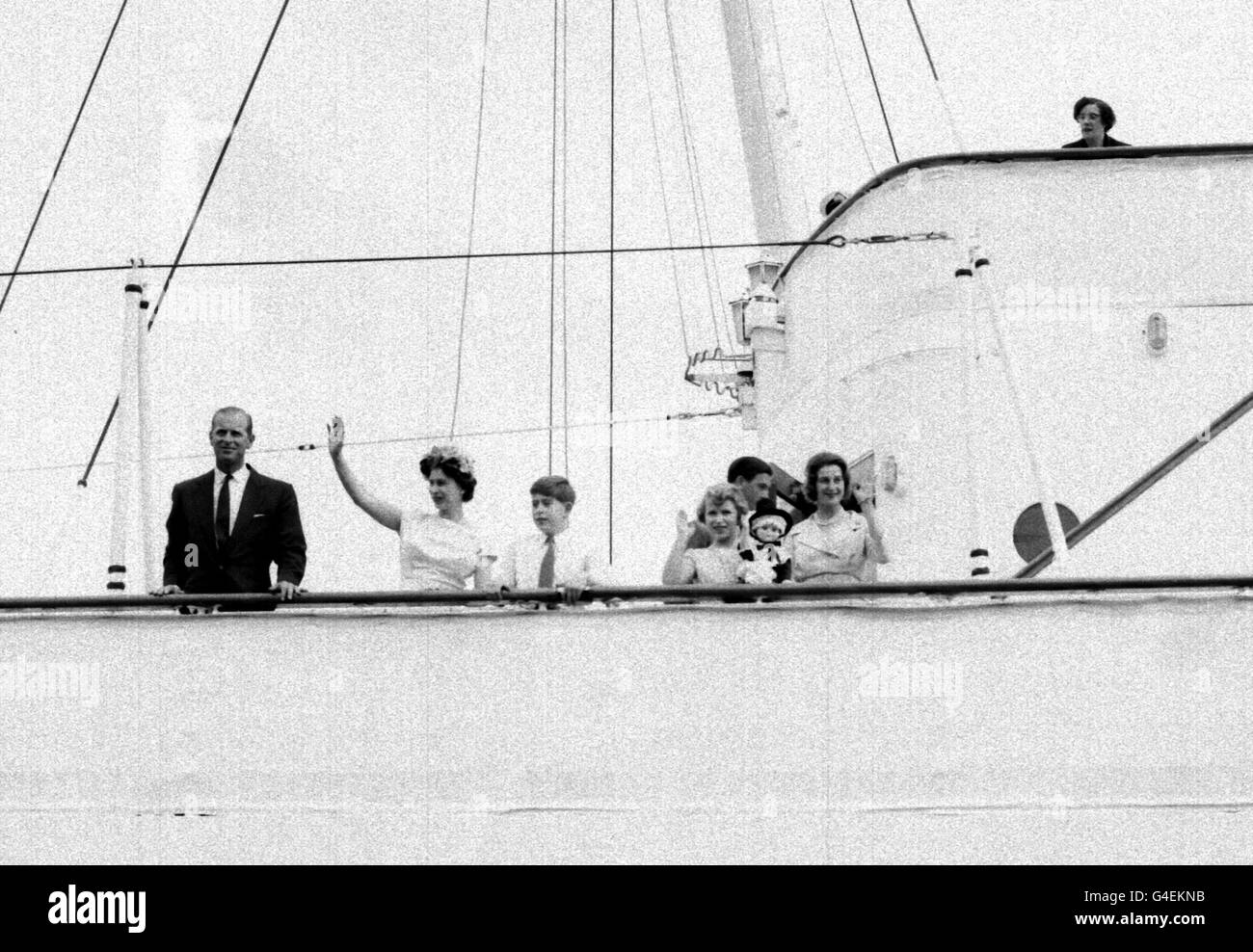 Image - La Reine et de la famille - Royal Yacht Britannia Banque D'Images