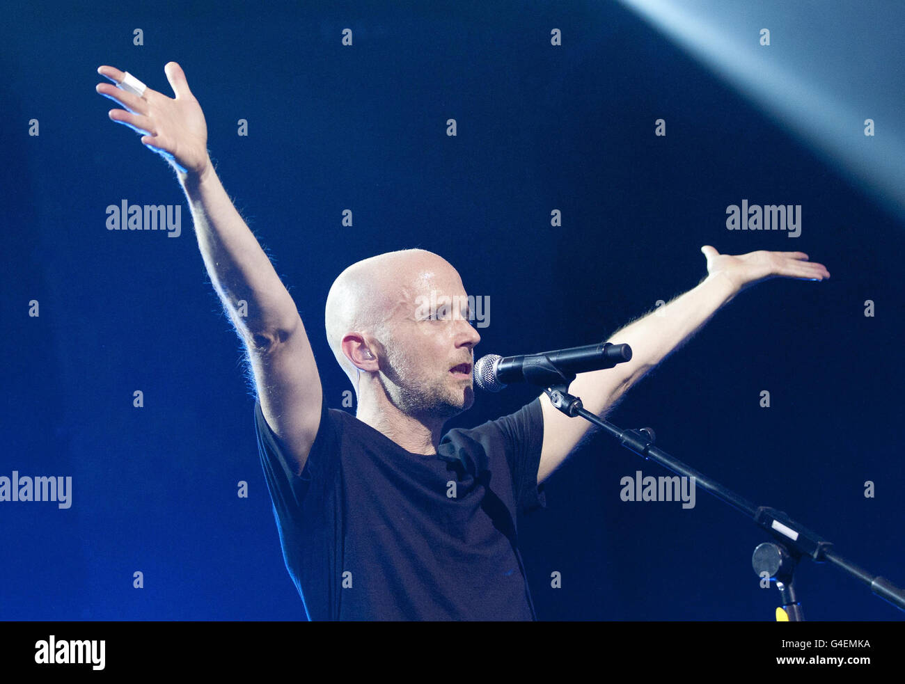 Moby se présentant au Roundhouse dans le nord de Londres, dans le cadre du festival iTunes. Banque D'Images